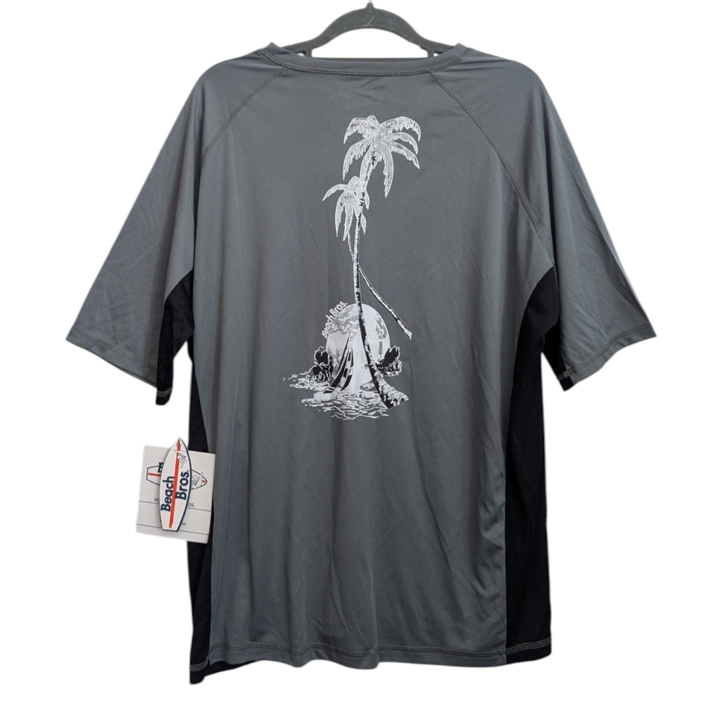 BEACH BROS Short Sleeve UPF 50 Swim Shirt Sz XXL Athletc Fit Water Resistant NWT